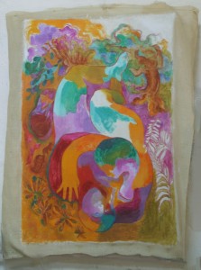Amour d'automne  huile sur toile           
